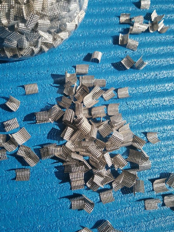 Metal Protruded Half Cylinder Dixon Packing 6*6mm For Laboratory Distillation Column
